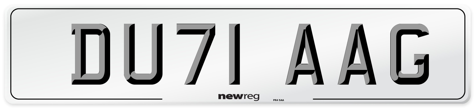 DU71 AAG Number Plate from New Reg